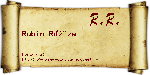 Rubin Róza névjegykártya